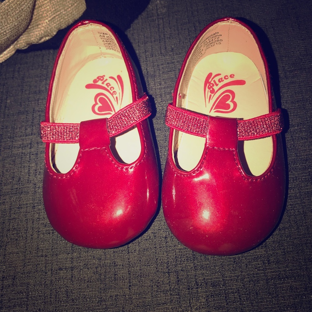 Red maryjane style flats